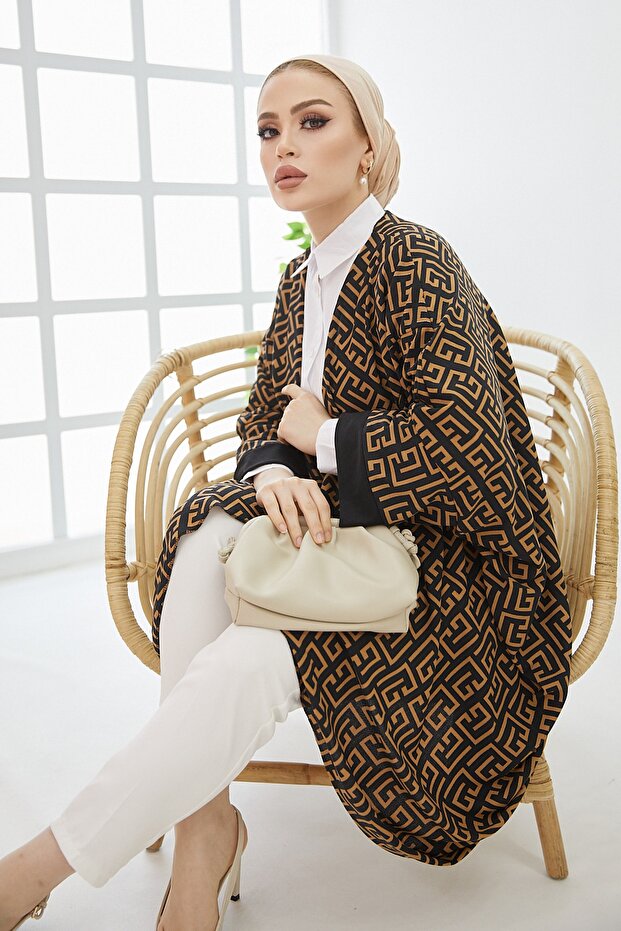 Patterned Loose Kimono - 6