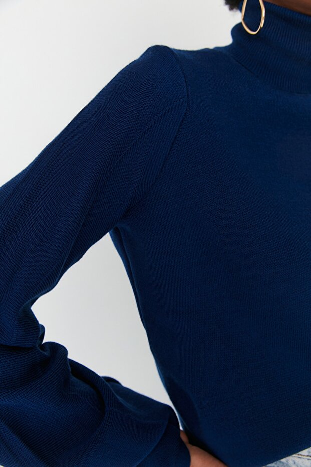 Marineblauer Basic Rollkragenpullover TWOAW21KZ0485 - 4