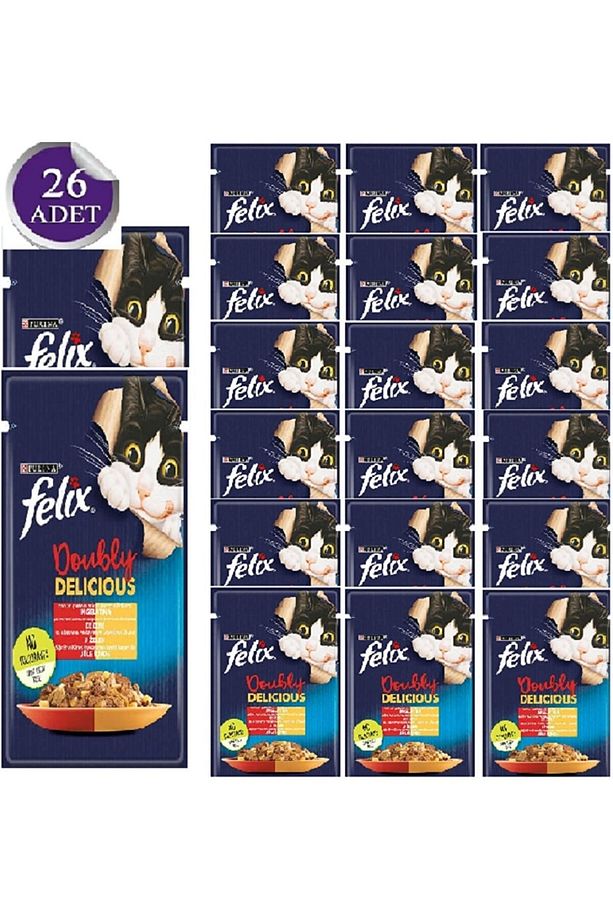 Felix Sığır Eti Ve Kümes Hayvanlı Karışımı Yetişkin Yaş Kedi Maması 85gr X 26 Adet - 1
