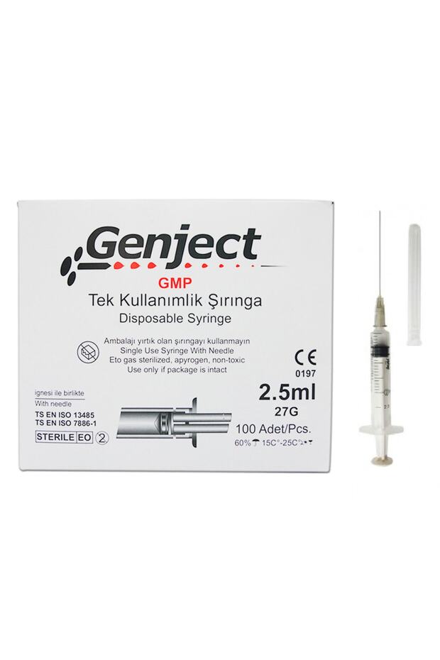 Dental Enjektör 2,5 Ml Luer Lock 27gx50mm 250 Adet - 1