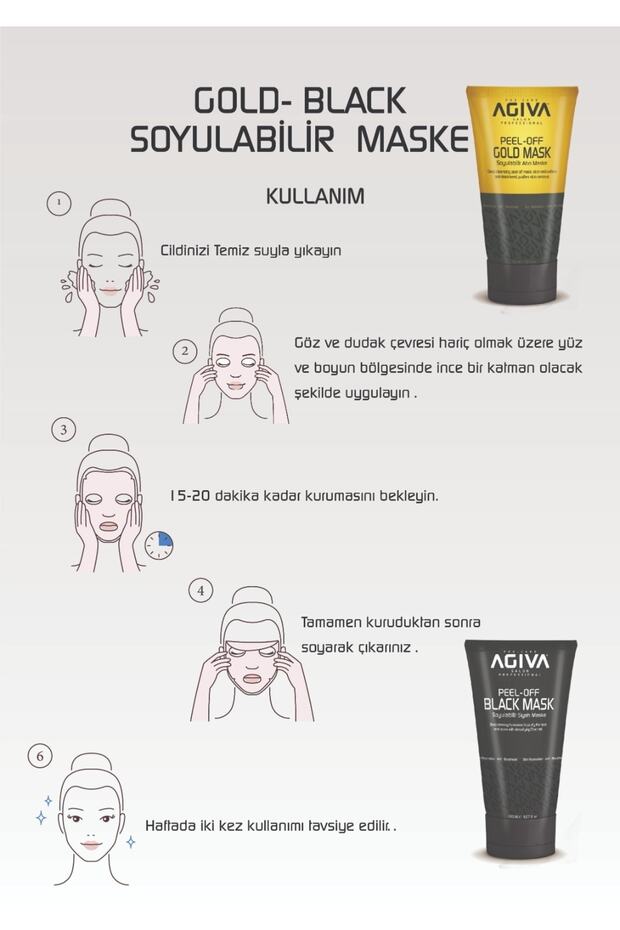 Siyah ve Gold Soyulabilir Maske Seti - 2
