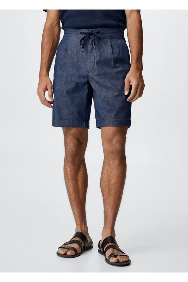 Ip Detaylı Denim Bermuda Şort - 1