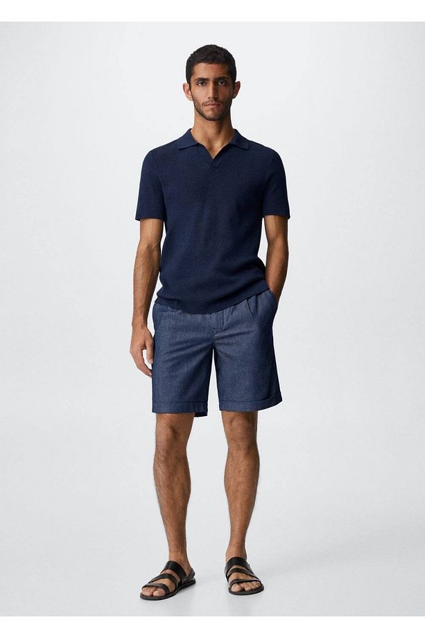 Ip Detaylı Denim Bermuda Şort - 2