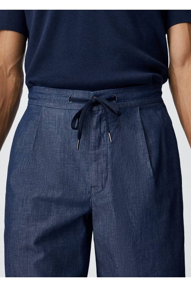 Ip Detaylı Denim Bermuda Şort - 7