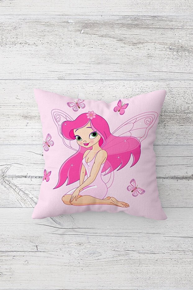 غطاء وسادة بسحاب مخفي مطبوع من جانب واحد من Fairy Princess، غطاء وسادة للأريكة