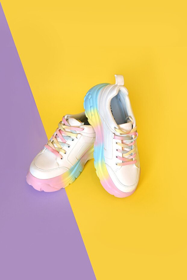 Rainbow White Sneakers - 2