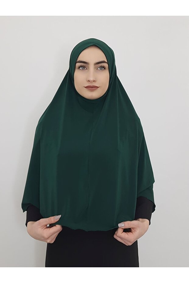 One Piece Practical Large Ready Made Scarf Hijap Emerald Color Prayer Cloth