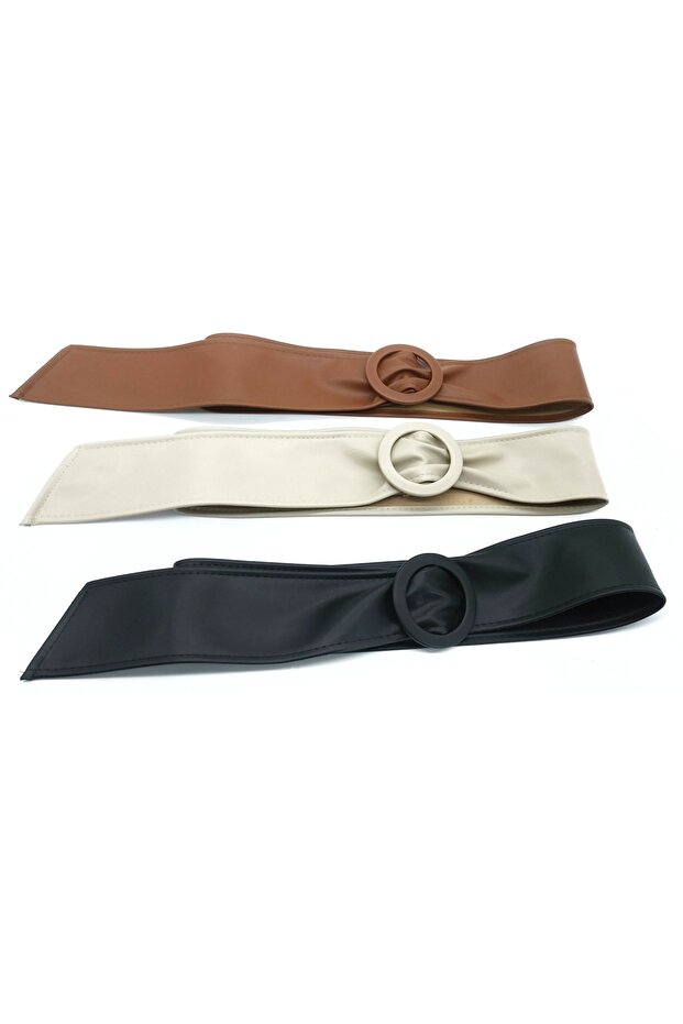 Standart Beden Bej Kuşak Kemer - 3