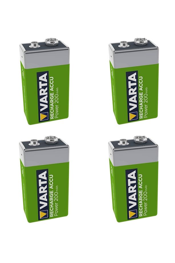 4 Adet Varta 9 Volt 200 9v 200mah Şarj Edilebilir Kare - Sensör Dedektör Radyo Pili - 1