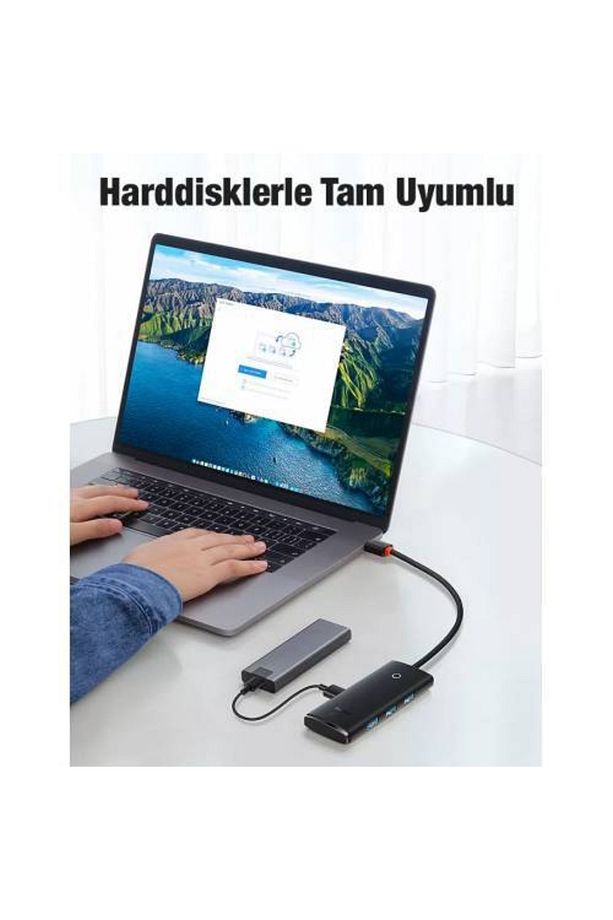 hngds Portlu Type-c To Usb 3.0 Dönüştürücü Çoğaltıcı 5gbps Aktarım Hub 25 Cm Tak Çalış - 5