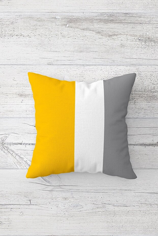 Three Color Block One Side Printed Hidden Zipper Pillowcase Throw Pillow Sofa Pillowcase