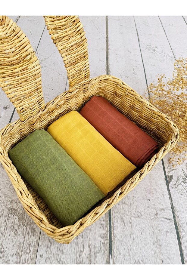 3 Pieces Multi-Purpose Muslin Cloth Cover Blanket 100% Cotton Oeko-Teks Certified 80X80 cm