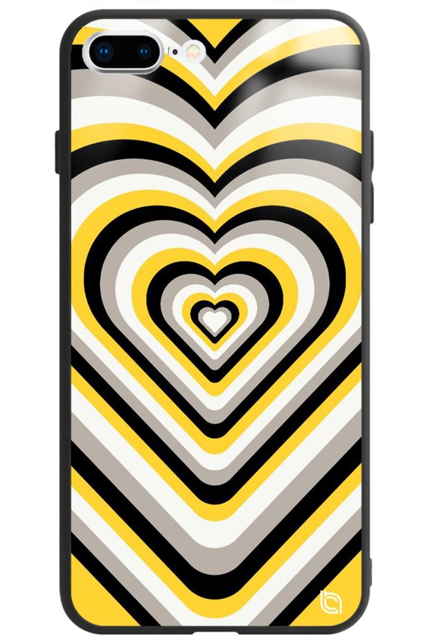 iPhone 7 Plus Hearts Premium Patterned Glossy Phone Case