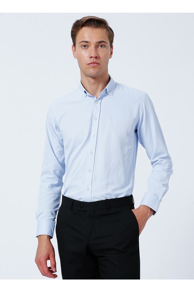 Gömlek, M, Mavi - 3