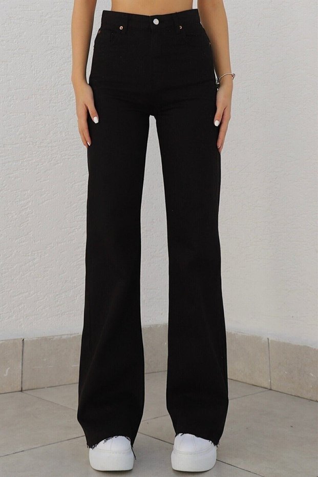 Women's Marisa 90's Wide Leg Black Extra High Waist Jeans Lycra Wide Leg Jeans