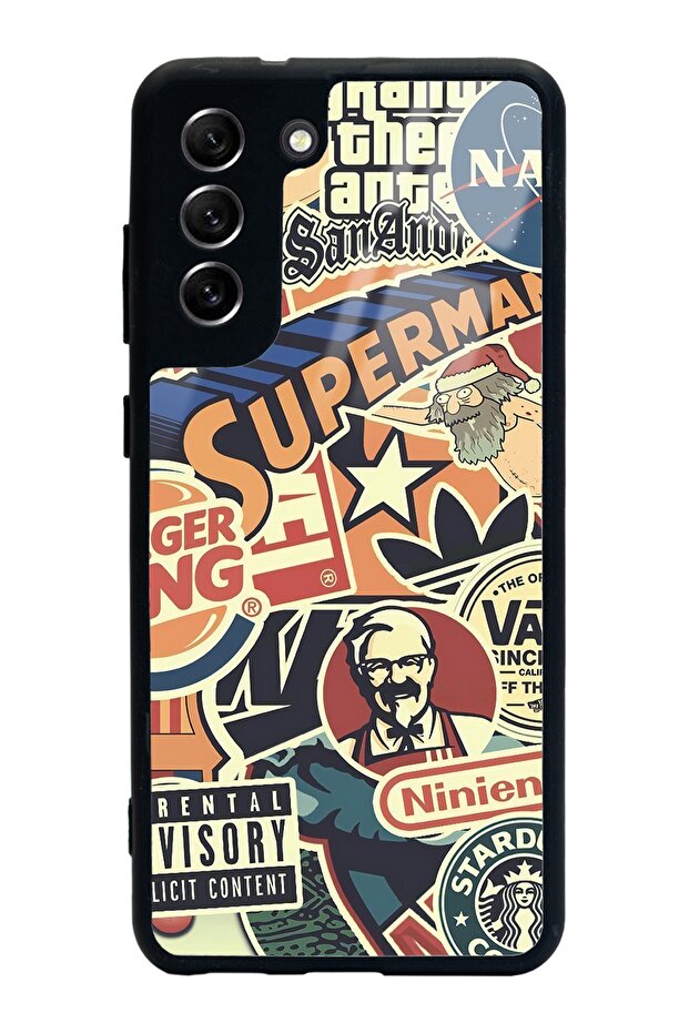 Samsung S21 Fe Compatible Retro Brand Design Glossy Phone Case