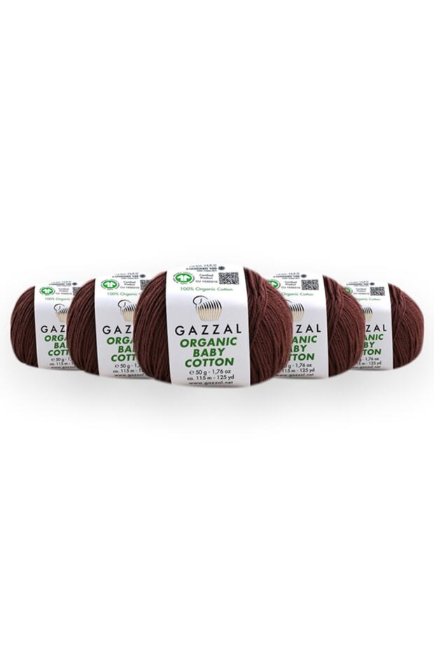 Organic Baby Cotton 50 Gr Pack of 5 100% Organic Cotton Hand Knitting Yarn Taka Yarn (433 Obc)