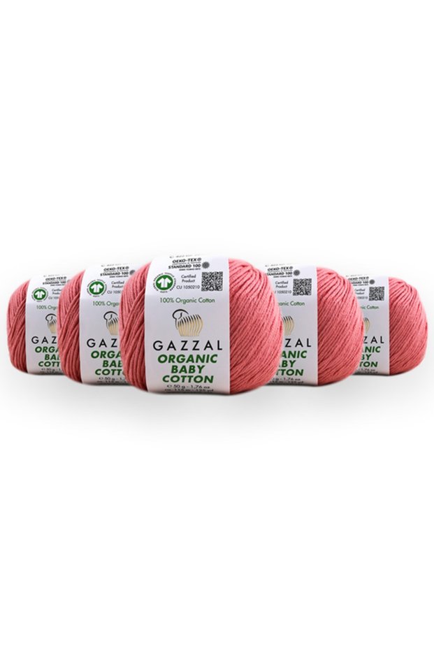 Organic Baby Cotton 50 Gr Pack of 5 100% Organic Cotton Hand Knitting Yarn Taka Yarn (425 Obc)