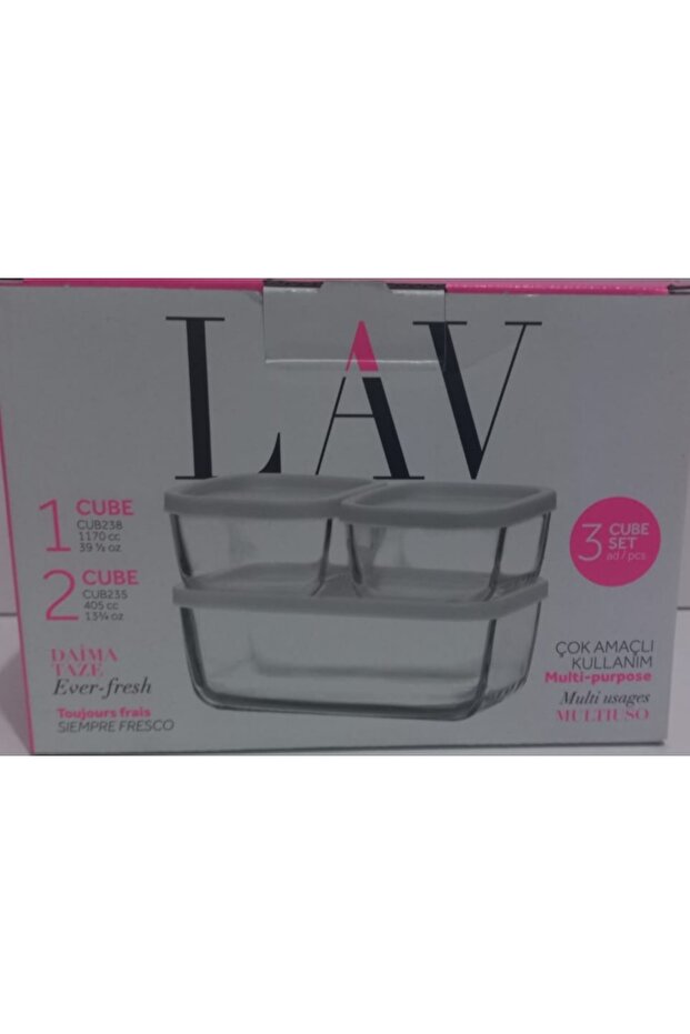 حاوية تخزين مكعبة مكونة من 3 قطع - 1