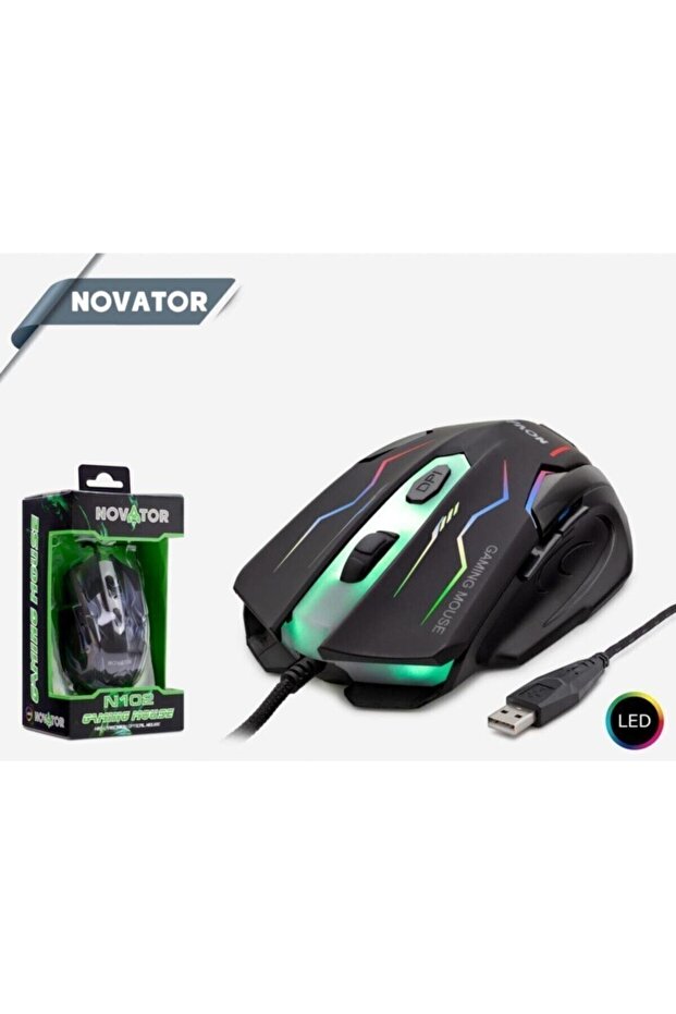 Novator N102/50 Oyun Mouse Ledli Max 2000 Dpı - 1
