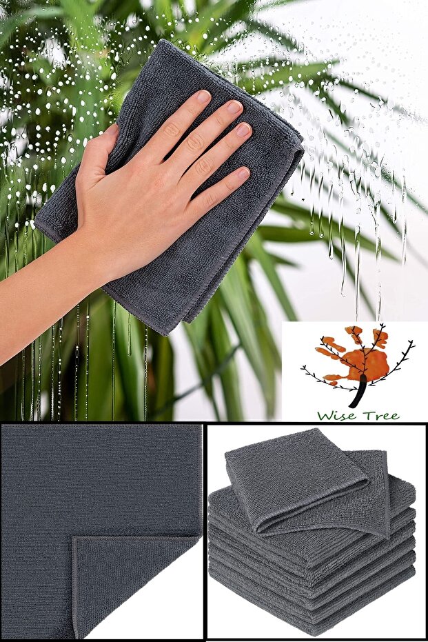 2 Pieces Gray 40cmx40cm Microfiber Cleaning Cloth - Versatile Use - Renews as You Wash