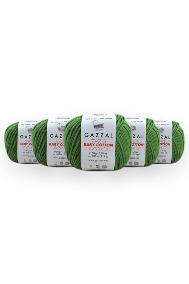 Baby Cotton Xl 50 gr 5 Pack Amigurimi Punch Hand Knitting Yarn Taka Yarn (3448 Xl)