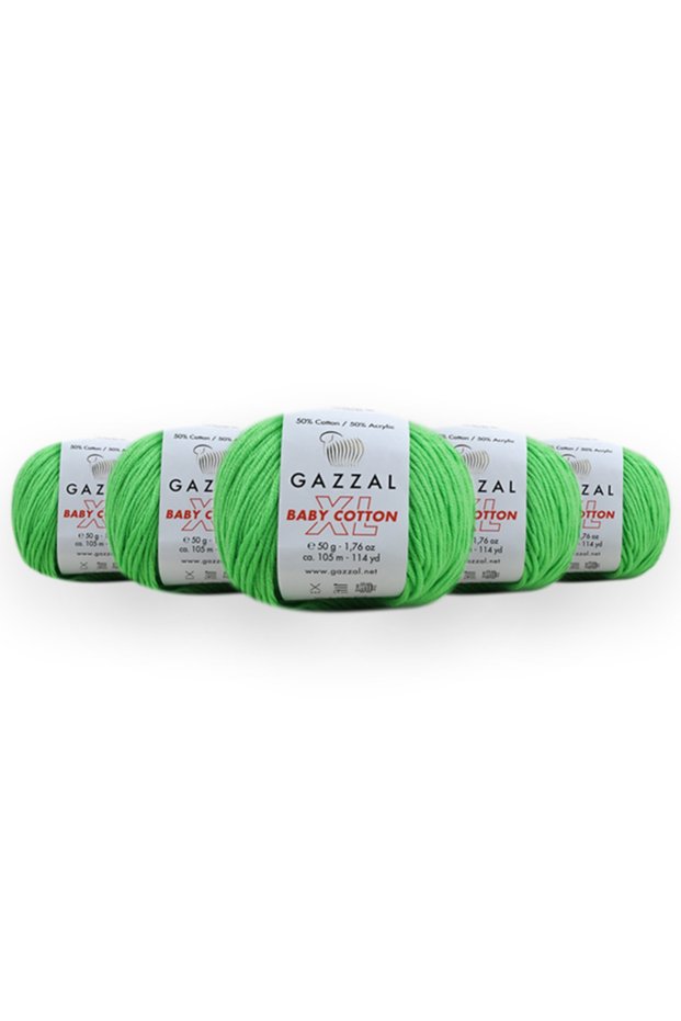 Baby Cotton Xl 50 gr 5 Pack Amigurimi Punch Hand Knitting Yarn Taka Yarn 3427 Xl