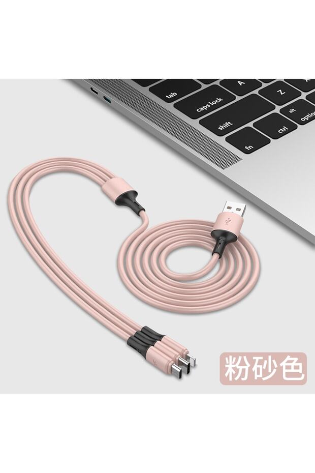 1.2 Metre 3 Uçlu (micro Usb, Type-c, Iphone) Şarj Kablosu - 2