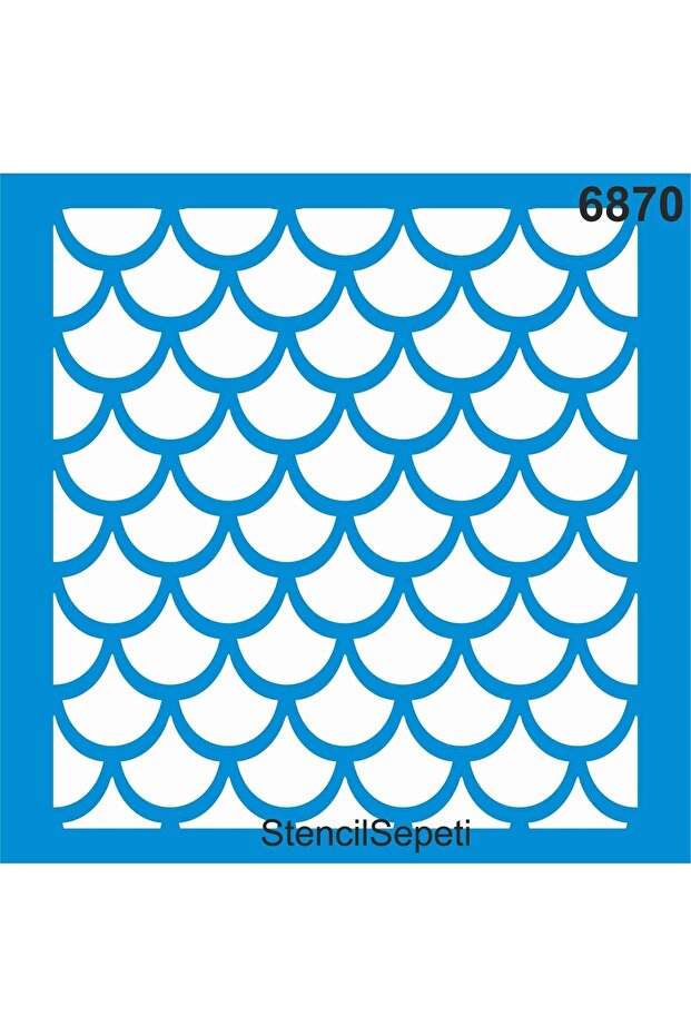 ظهر السمكة - قالب الرسم الاستنسل 40x40 سم