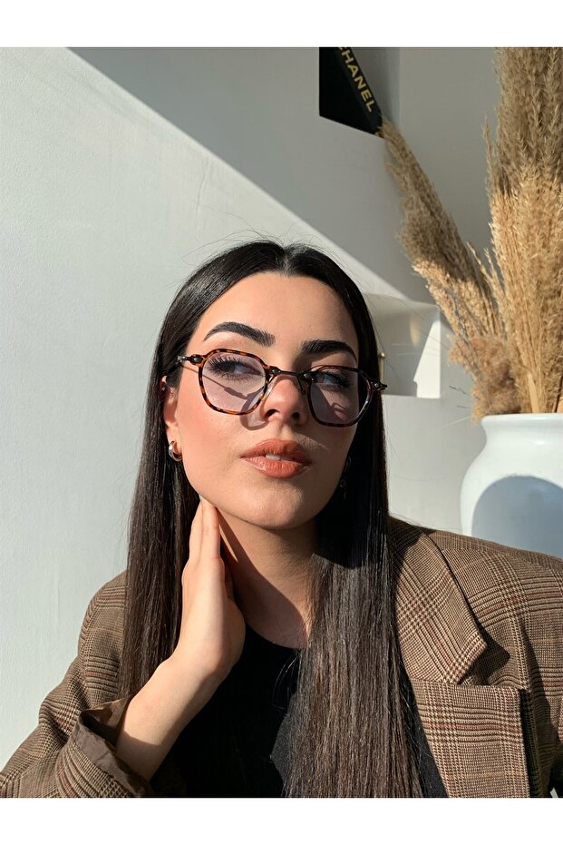 ميا مقبض معدني ليوبارد مربع مستطيل الإطار الأزرق ماتي الزجاج Uv400 للجنسين النظارات الشمسية