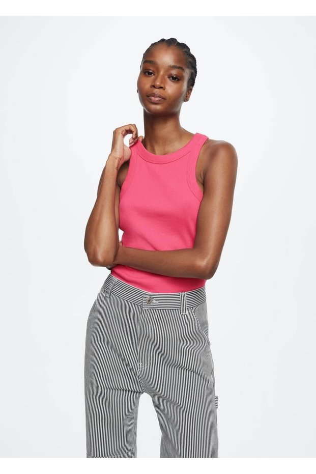 Elastic Knit Cotton Blouse