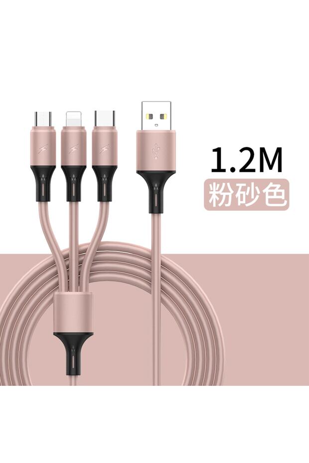 1.2 Metre 3 Uçlu (micro Usb, Type-c, Iphone) Şarj Kablosu - 3