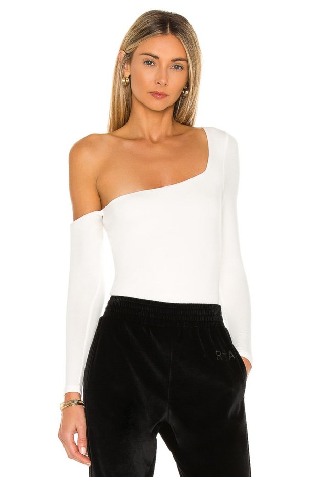 Women's One Shoulder Silk Jersey Bodysuit