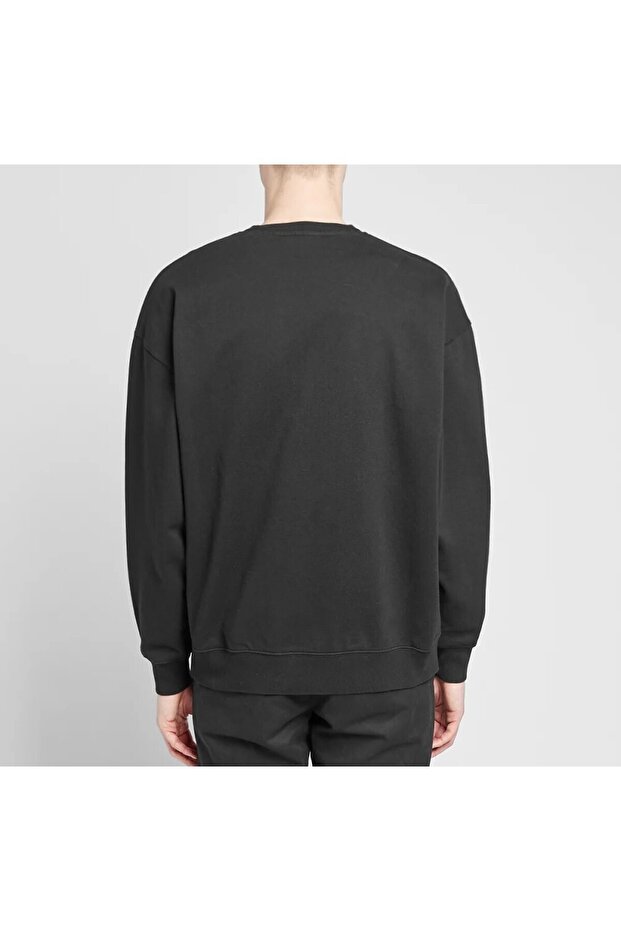 Yıpranmış Ters Logo Geniş Sweatshirt - 3