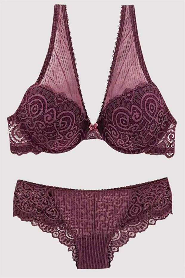Women's Plum 4742 Underwire Soft Push Up Bra Set