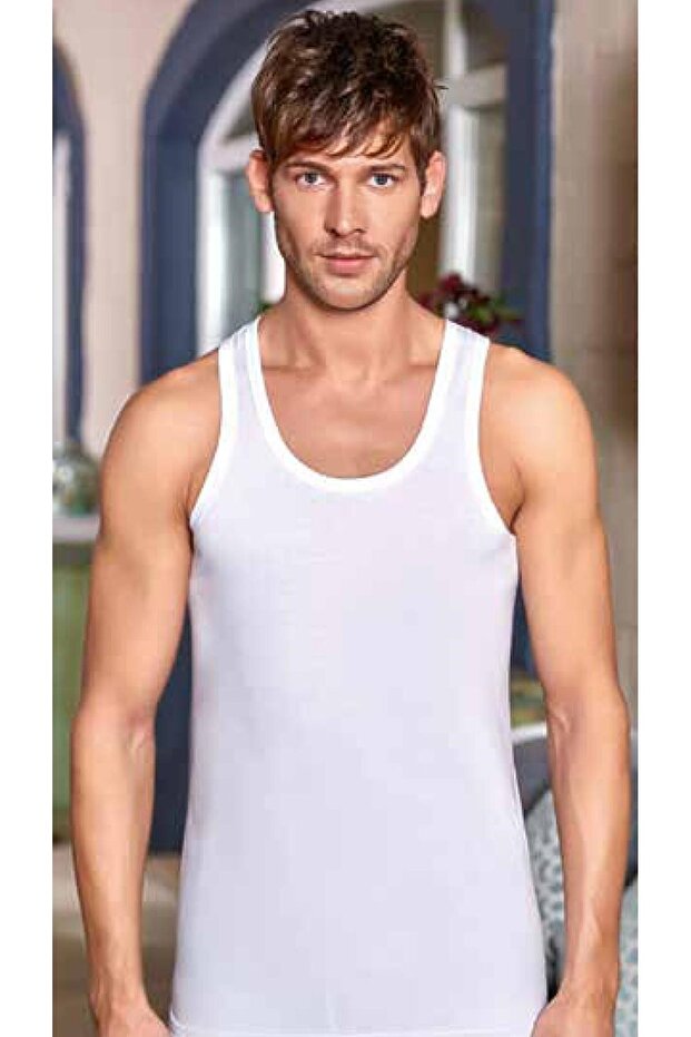 Men's White Undershirt Combed Cotton 6-Piece