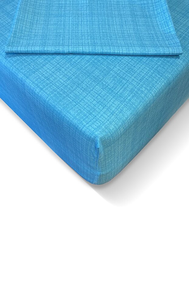 طقم شرشف مطاطي 100x200 سم من رانفورس - تركواز