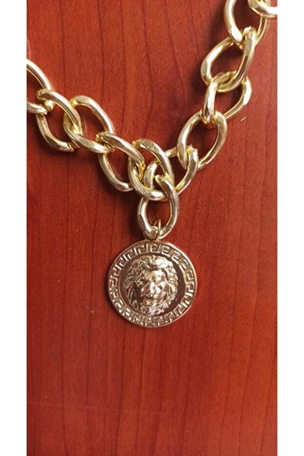 Aslan Kafa Kalın Zincir Kolye - 5