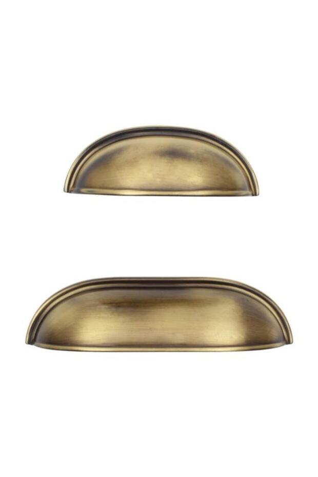Lüks Çanak Kulp Antik Sarı 64mm (2 Adet) - 2