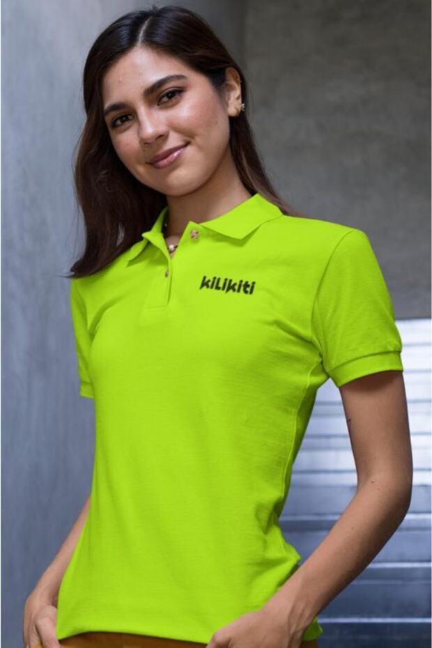 Neon Yellow Polo Neck Teenage Girls/Kids Sports T-Shirt