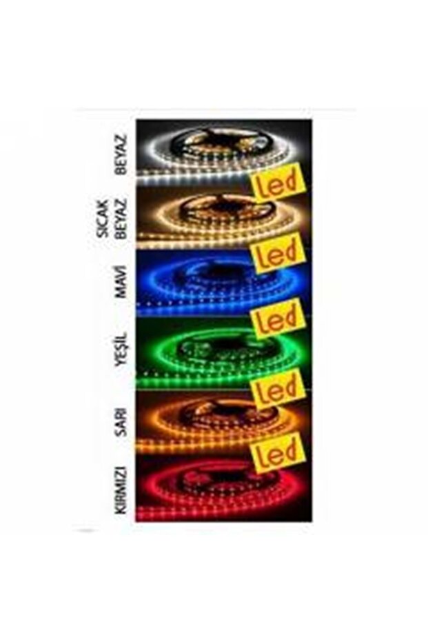 Yeşil Tek Çipli Silikonsuz Şerit Led 5 Metre - 2