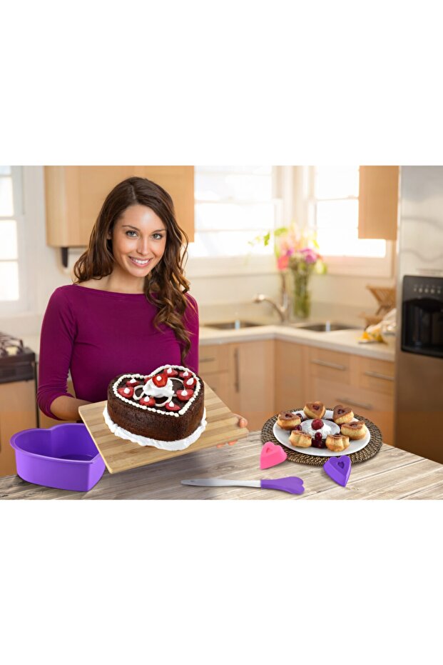 Platinum Silikon Kalp Kek Kalıbı - 2