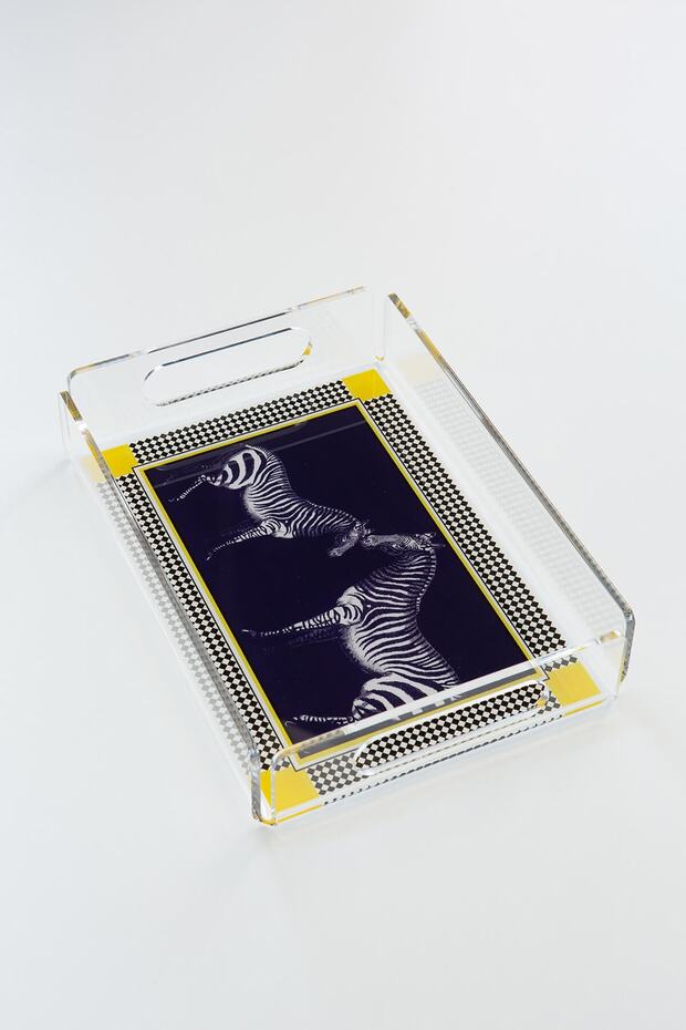 Kalahari Patterned Plexiglass Tray 25cm X 17 Cm
