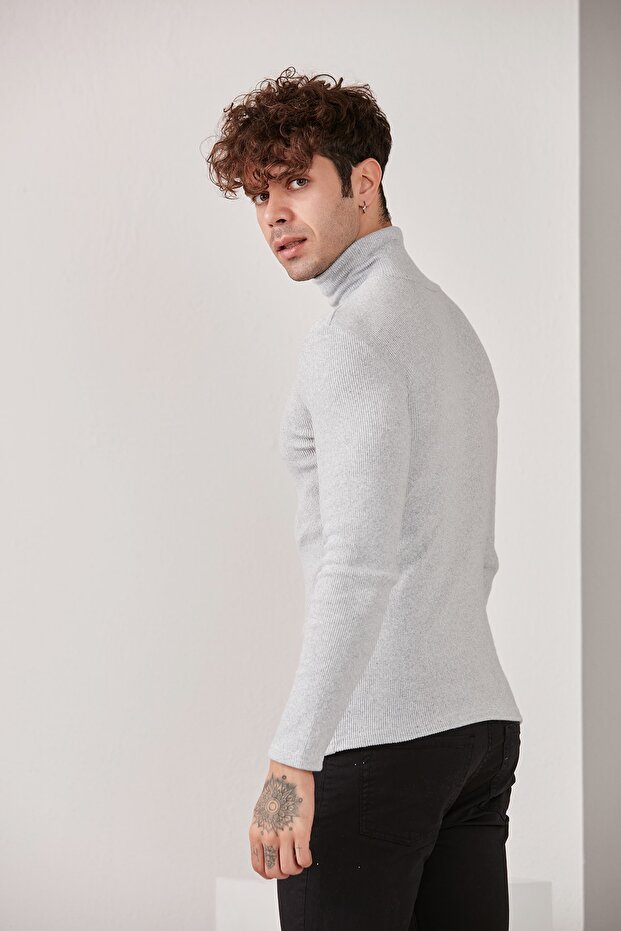 Erkek Boğazlı Basic Triko Kazak - 3