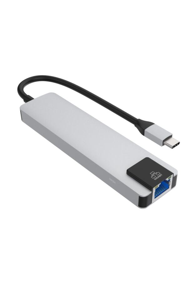 5 Port Usb Hub 3.0 Type C To Ethernet/hdmı Dönüştürücü Çoklayıcı Çoğaltıcı (gümüş) - 4