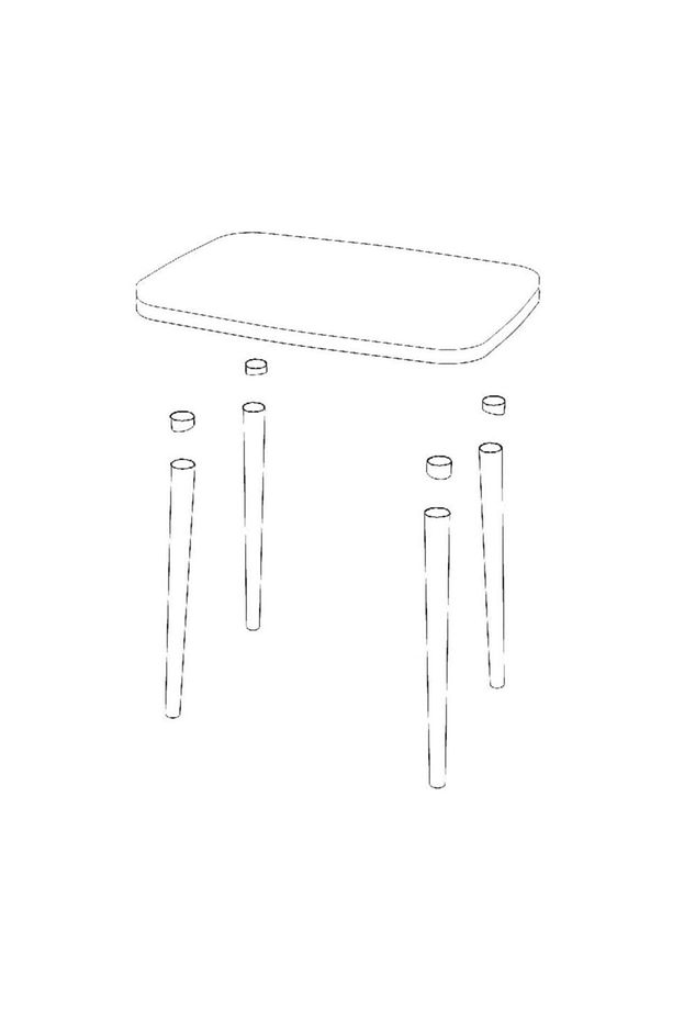Fancy 3'lü Zigon Sehpa Ahşap Ayaklı Mermer Desen - 3