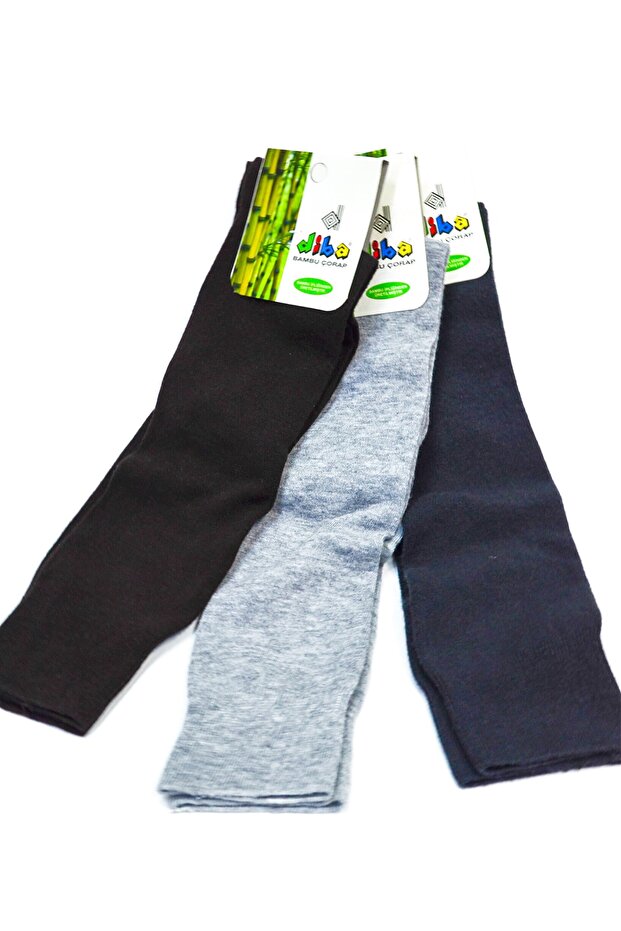 3 Adet Bambu Diz Altı Bayan Çorap - 1