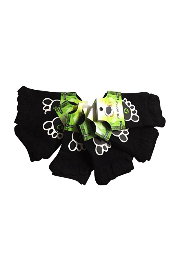 6 Pack Bamboo Toe Socks - 1