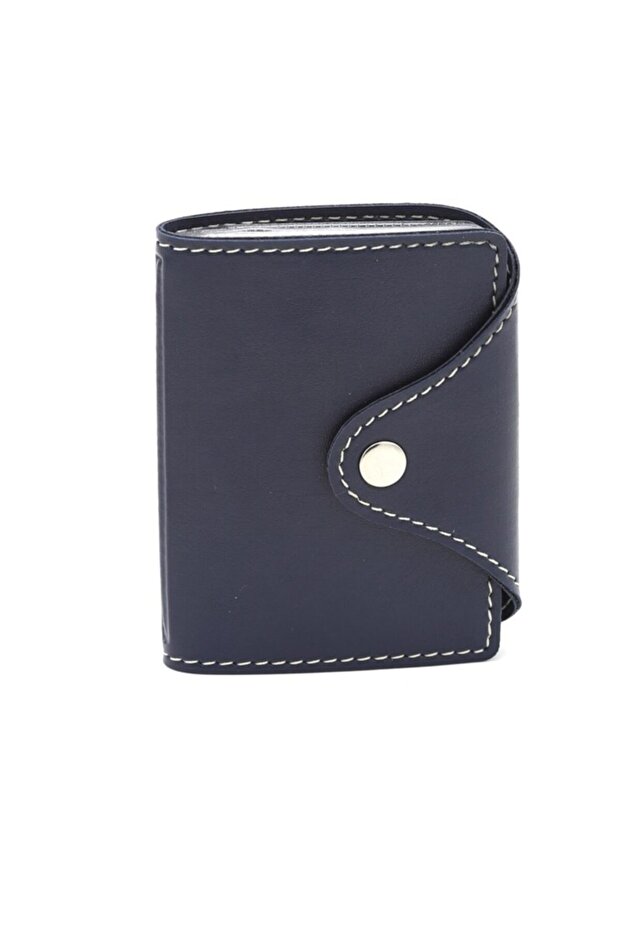 Credit Card Holder Dark Blue 10 Leaves Vertical 7.5x9.7 Cm
