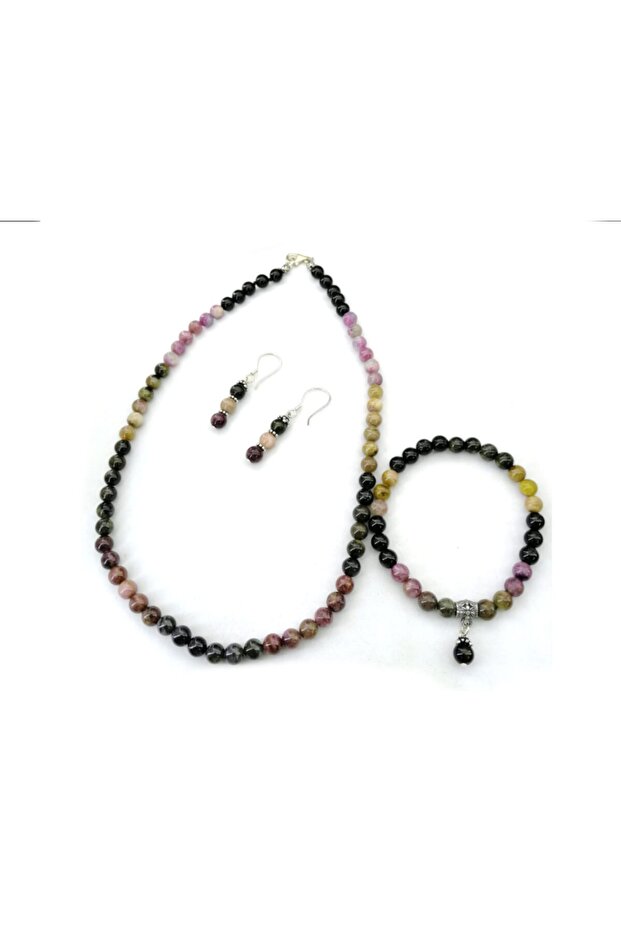 Certified Tourmaline Natural Stone Set 8 Mm